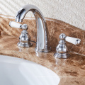 Brass Classic 2 Handle Hot Cold Basin Basin Baser TROIS TRO PRIRES DE CERAMIQUE